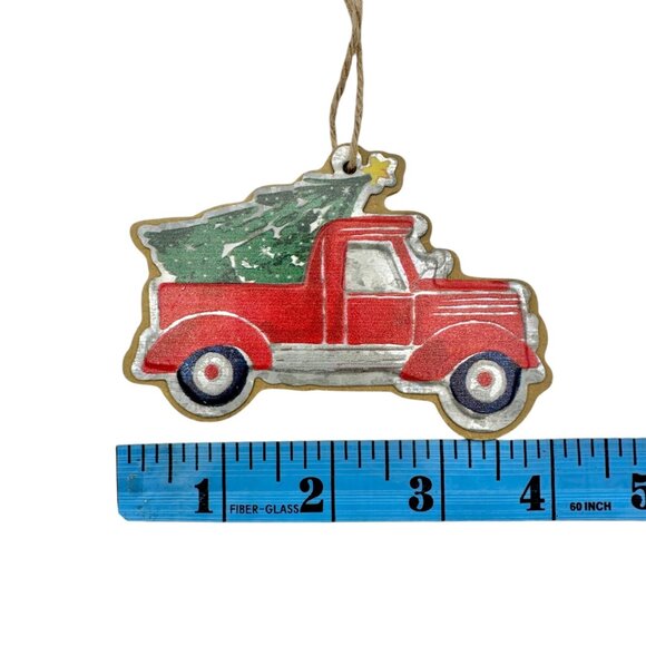 Christmas Winter Set Kitchen Towel 15x25 plus 2 Matching Tree Themed Ornaments - Picture 6 of 6